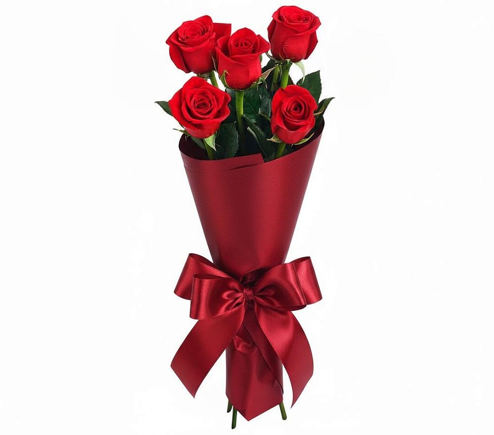 Букет 5 Красных роз Эдлесс Лав в Вершино-Дарасунском