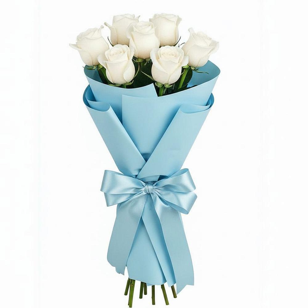 Букет 7 белых роз Проуд в Вершино-Дарасунском