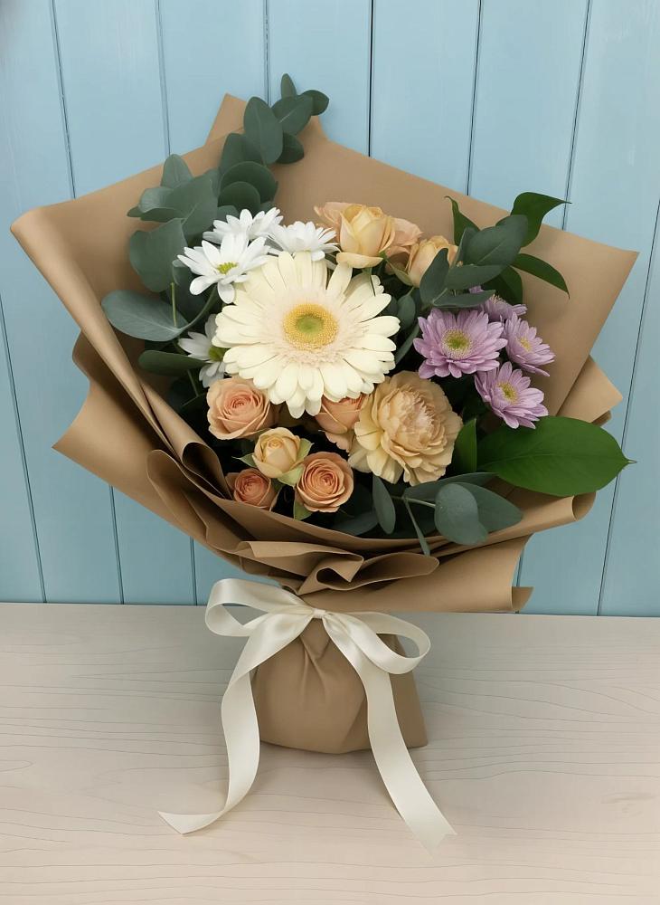 Букет цветов из: Герберы и Хризантемы в Вершино-Дарасунском