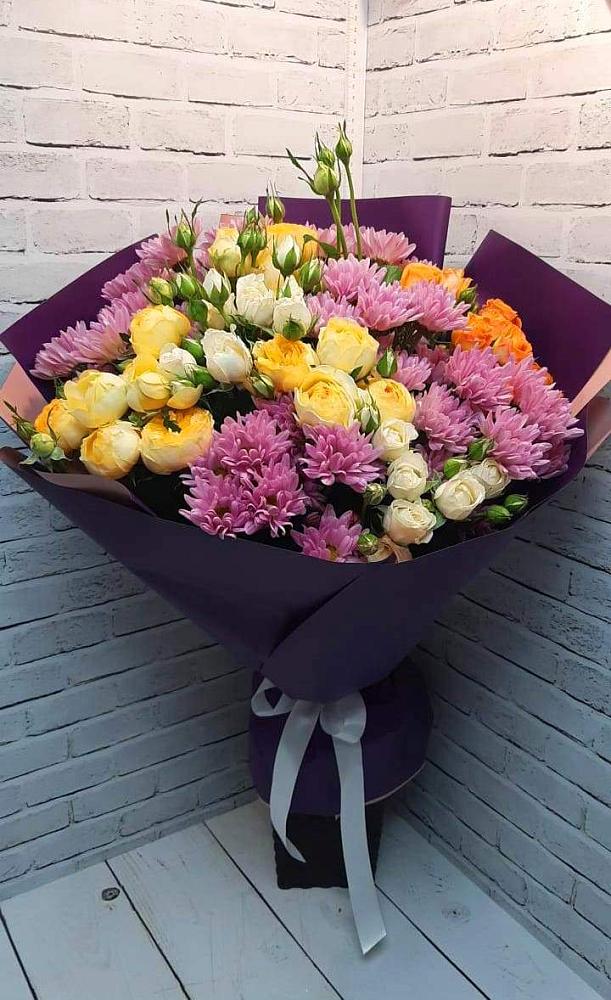 Букет цветов из: Хризантемы и Розы в Вершино-Дарасунском