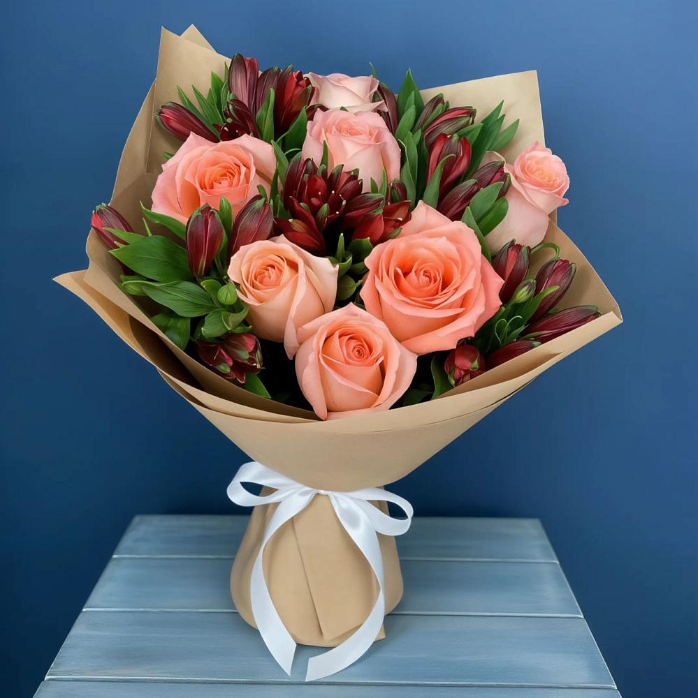 Букет цветов из: Розы и Альстромерии в Вершино-Дарасунском