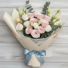 Букет цветов из:  Лизиантусы в Вершино-Дарасунском
