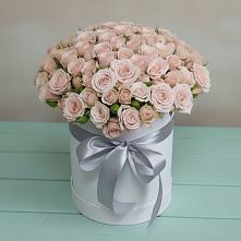 Цветочная композиция из Розы в шляпной коробке в Вершино-Дарасунском