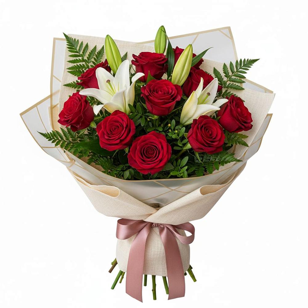 Букет цветов из: Лилии и Розы в Вершино-Дарасунском