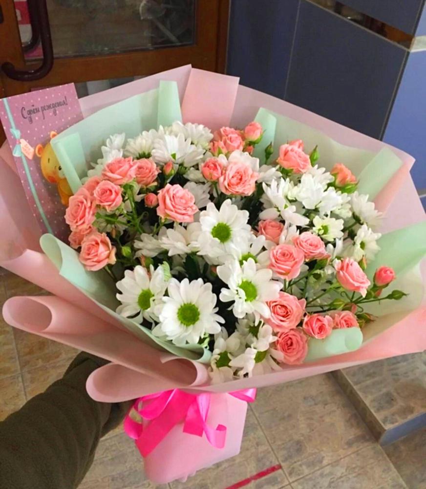 Букет цветов из: Розы и Хризантемы в Вершино-Дарасунском