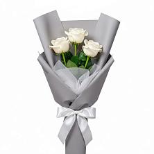 Букет 3 белые розы в Вершино-Дарасунском