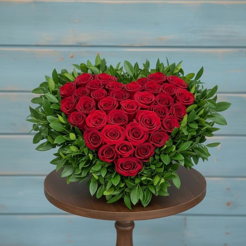 Цветочная композиция из Розы в виде сердца в Вершино-Дарасунском