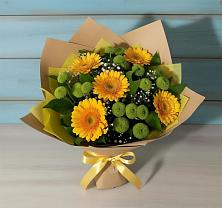 Букет цветов из:  Герберы и Хризантемы в Вершино-Дарасунском