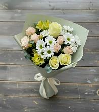 Букет цветов из:  Альстромерии, Розы и Хризантемы в Вершино-Дарасунском
