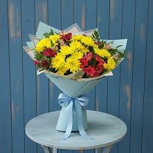 Букет цветов из:  Альстромерии и Хризантемы в Вершино-Дарасунском