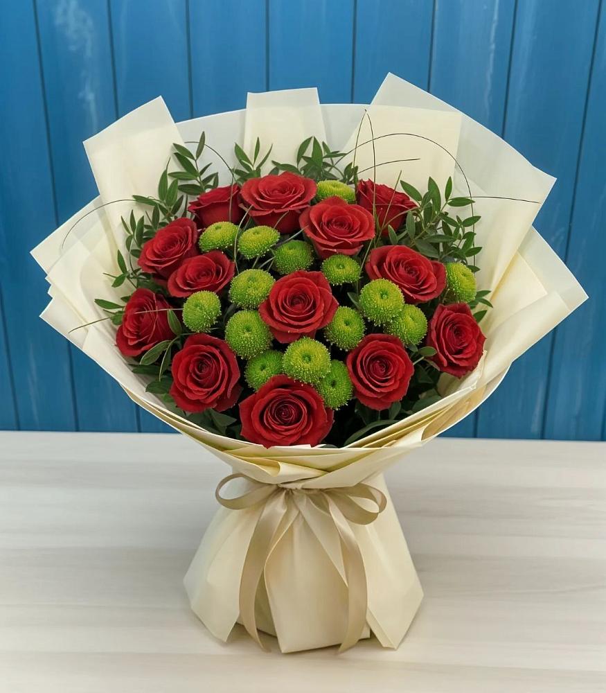 Букет цветов из: Розы и Хризантемы в Вершино-Дарасунском